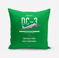 Thumbnail for Douglas DC-3 design on green pillow