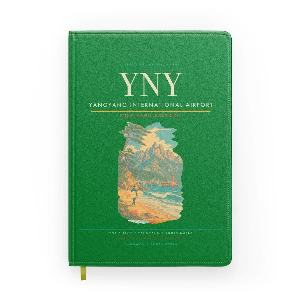 Yangyang International Airport (YNY) design on green notebook