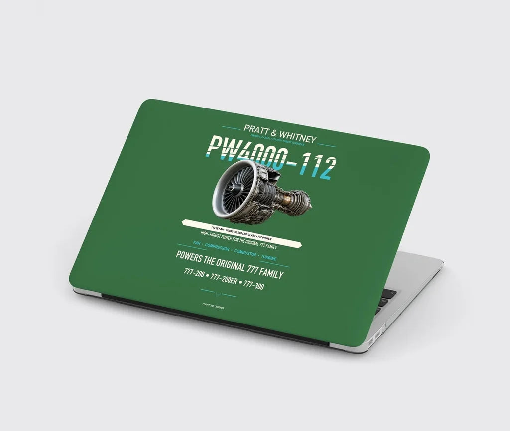 PW4000-112 design on green MacBook case