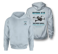 Thumbnail for Skydio X10 design on light blue hoodie