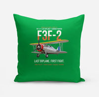 Thumbnail for F3F-2 Last Biplane First Fight design on green pillow