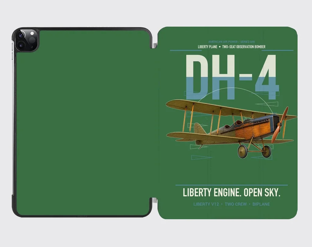 Airco DH-4 Liberty Plane design on green ipad tablet case