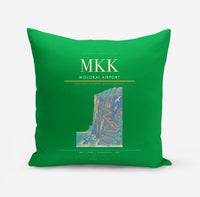 Thumbnail for Molokai Airport (MKK) design on green pillow