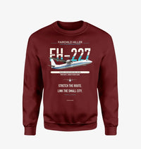 Thumbnail for Fairchild Hiller FH-227B design on wine red sweatshirt