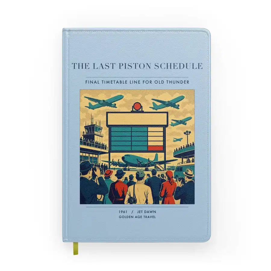 VINTAGE G4469 - The Last Piston Schedule - Designed Notebooks design on lightblue