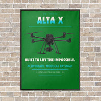 Thumbnail for Freefly Alta X vertical canvas print - framed - green background