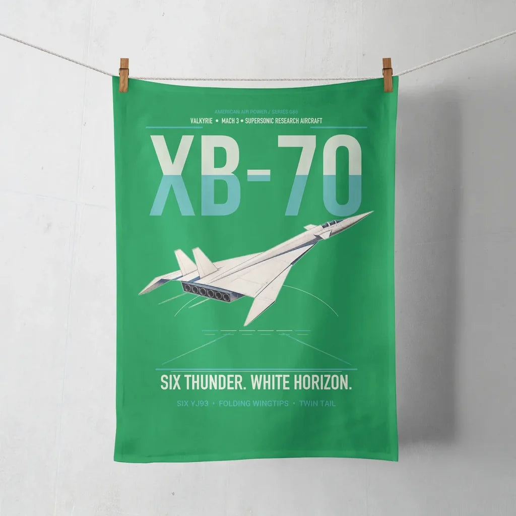 XB-70A Valkyrie design on green towel