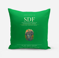Thumbnail for Louisville Muhammad Ali International Airport (SDF) design on green pillow