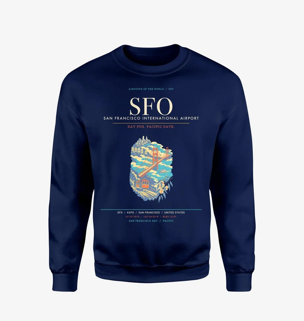 San Francisco International Airport SFO Sweatshirt - Navy Blue