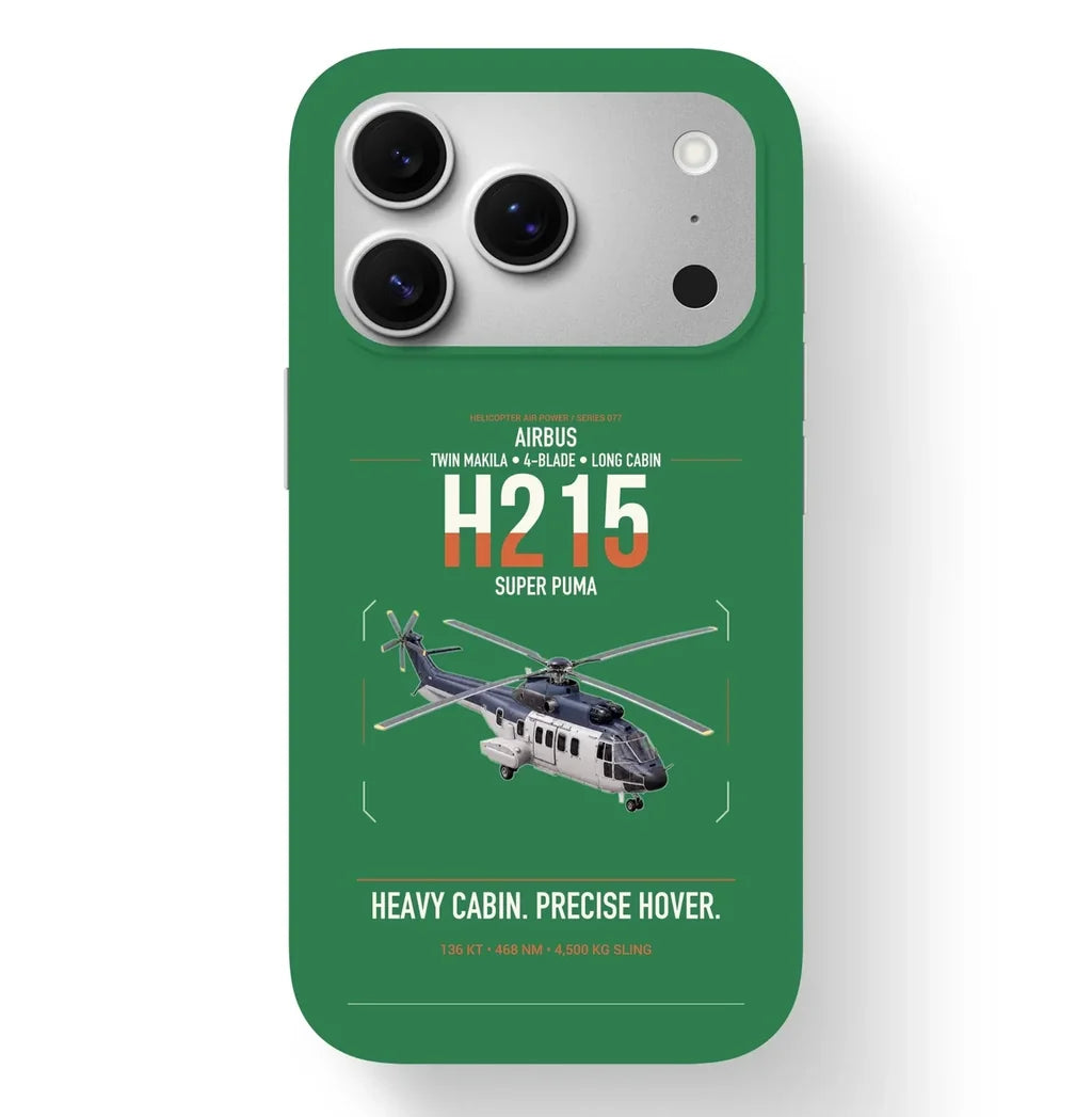 Airbus H215 design on green magsafe iphone case, for iPhone 17 Pro