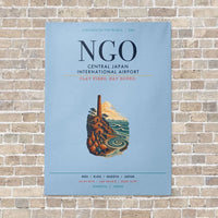 Thumbnail for Central Japan International Airport NGO vertical canvas print - no frame - light blue background