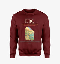 Thumbnail for Dubuque Regional Airport (DBQ) design on wine red sweatshirt