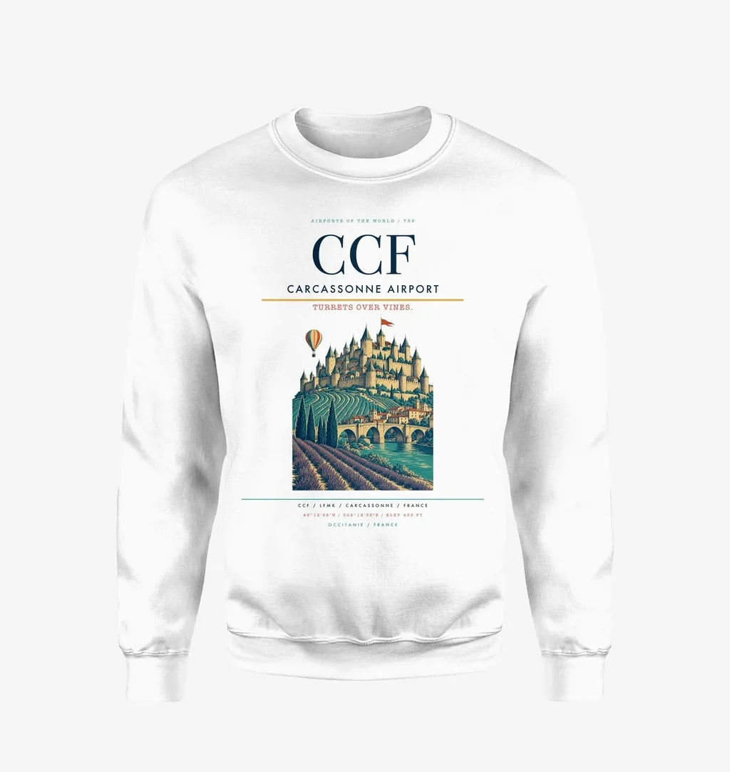 Carcassonne Airport CCF Sweatshirt - White