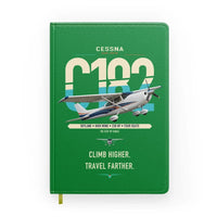 Thumbnail for Cessna 182 Skylane design on green notebook
