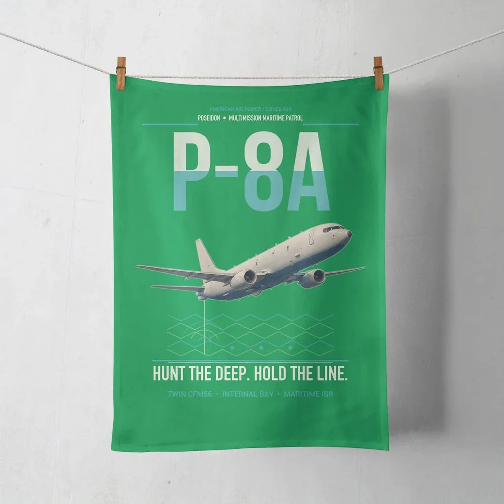 P-8A Poseidon design on green towel