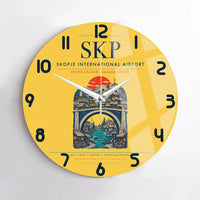 Thumbnail for Skopje International Airport SKP Wall-Clock No-Frame - Yellow