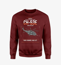 Thumbnail for Sikorsky CH-53E Super Stallion design on wine red sweatshirt