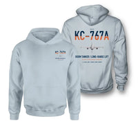 Thumbnail for Boeing KC-767A design on light blue double-side hoodie, double-side print