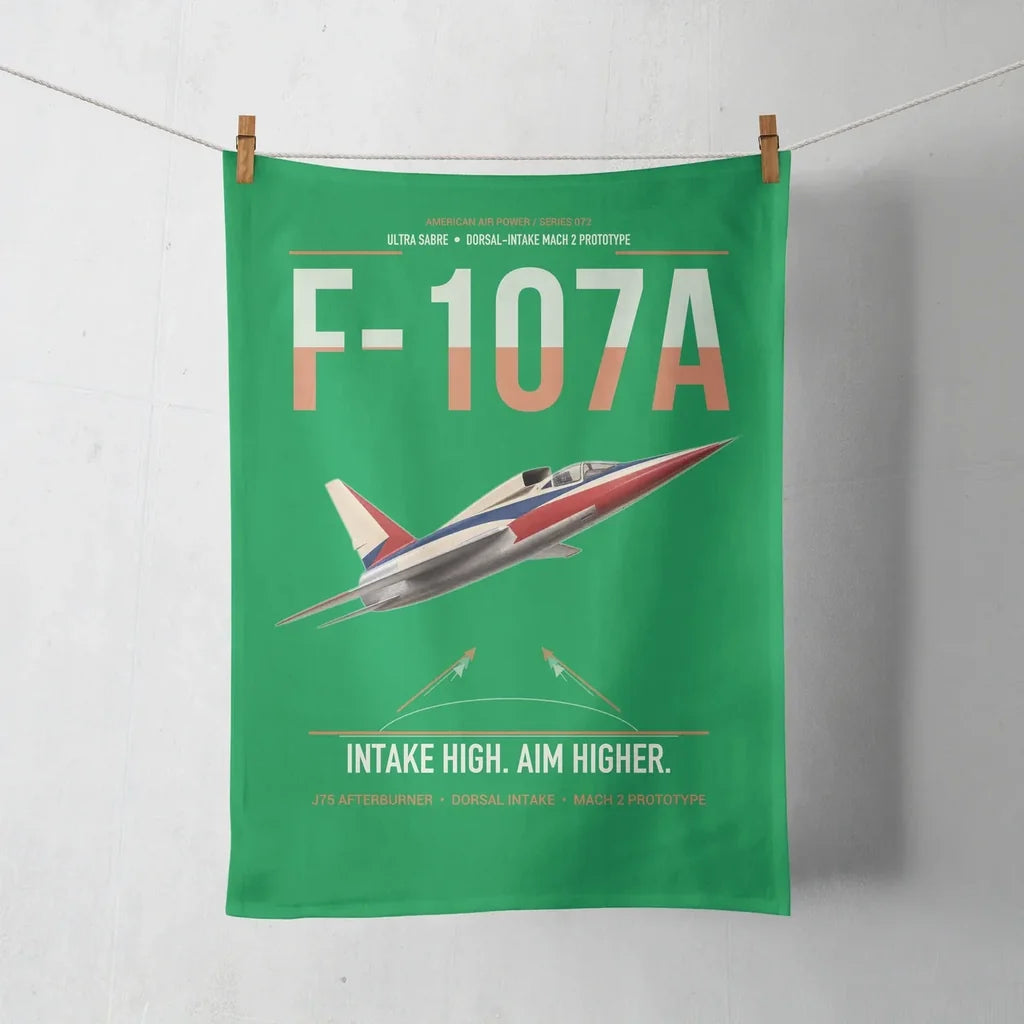 F-107A Ultra Sabre design on green towel