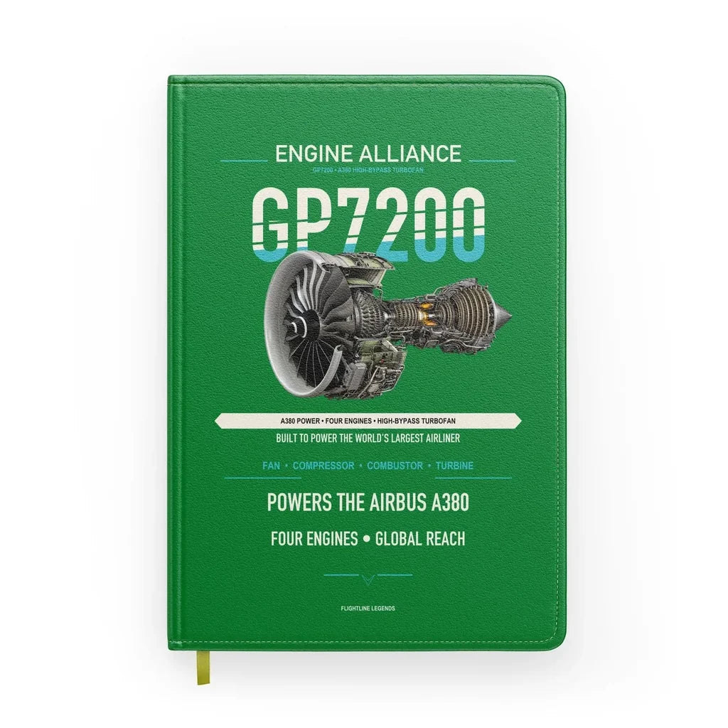 GP7200 design on green notebook