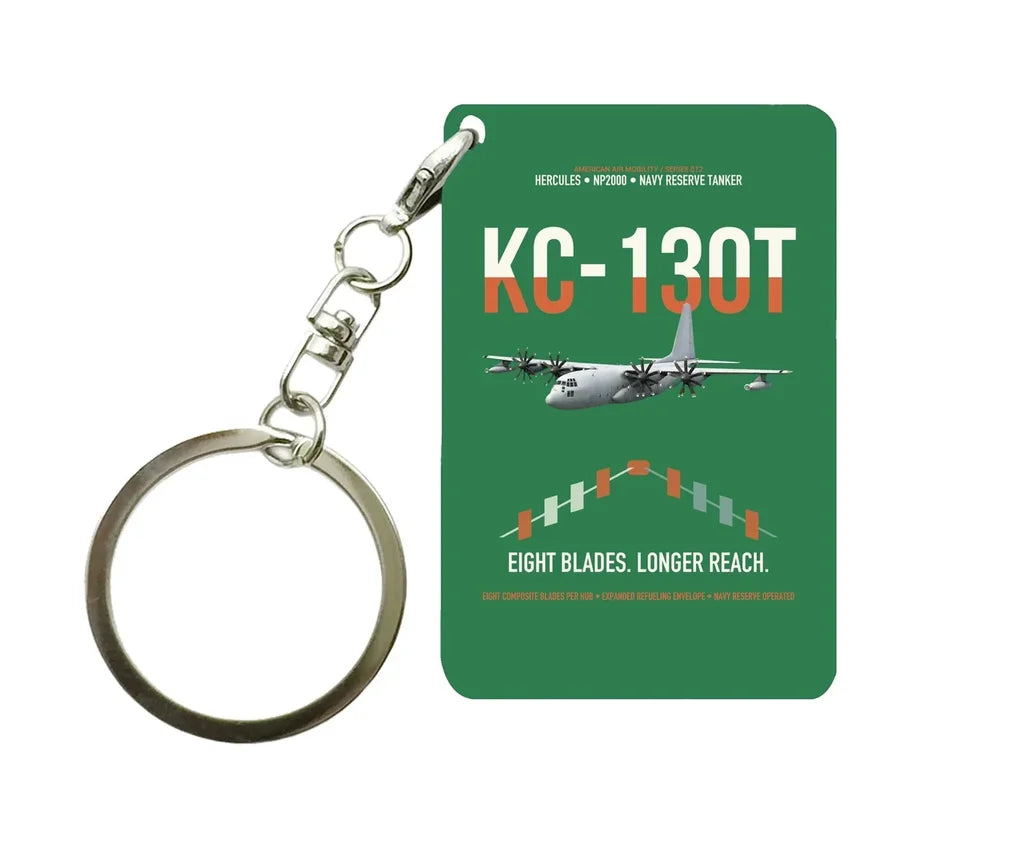 KC-130T NP2000 design on green designed key chain, double-side print