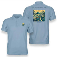 Thumbnail for VINTAGE G4518 - The Mountain Supply Hop - Double-Side Polo T-Shirt design on lightblue