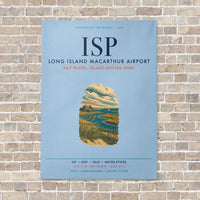 Thumbnail for Long Island MacArthur Airport ISP vertical canvas print - no frame - light blue background