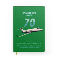 Thumbnail for Bombardier Learjet 70 design on green notebook
