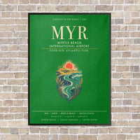Thumbnail for Myrtle Beach International Airport MYR vertical canvas print - framed - green background