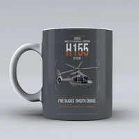 Thumbnail for Airbus H155 EC155 B1 design on gray ceramic mug, double-side print