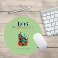 Thumbnail for Boston Logan International Airport (BOS) design on light green round mouse pad