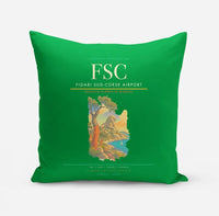 Thumbnail for Figari Sud-Corse Airport (FSC) design on green pillow