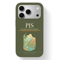 Thumbnail for Poitiers Airport (PIS) design on green army iPhone 17 Pro MagSafe case