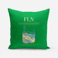 Thumbnail for Hercilio Luz International Airport (FLN) design on green pillow