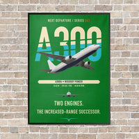 Thumbnail for Airbus A300B4 vertical canvas print - framed - green background