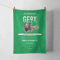 Thumbnail for GE9X design on green towel