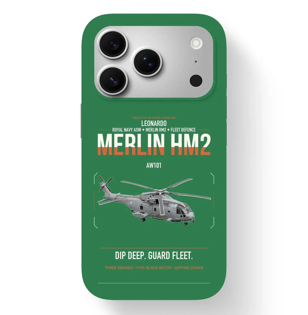 Leonardo AW101 Merlin HM2 design on green magsafe iphone case, for iPhone 17 Pro
