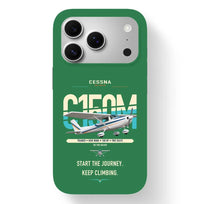 Thumbnail for Cessna 150M design on green magsafe iphone case, for iPhone 17 Pro