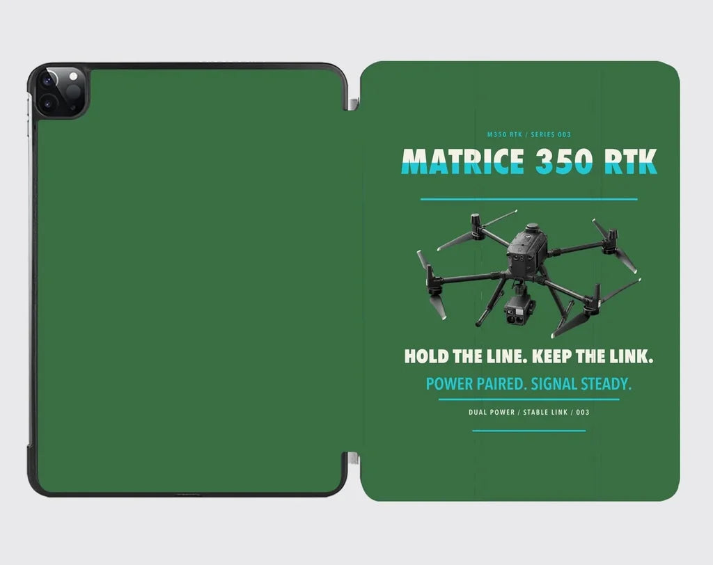 DJI Matrice 350 RTK design on green ipad tablet case
