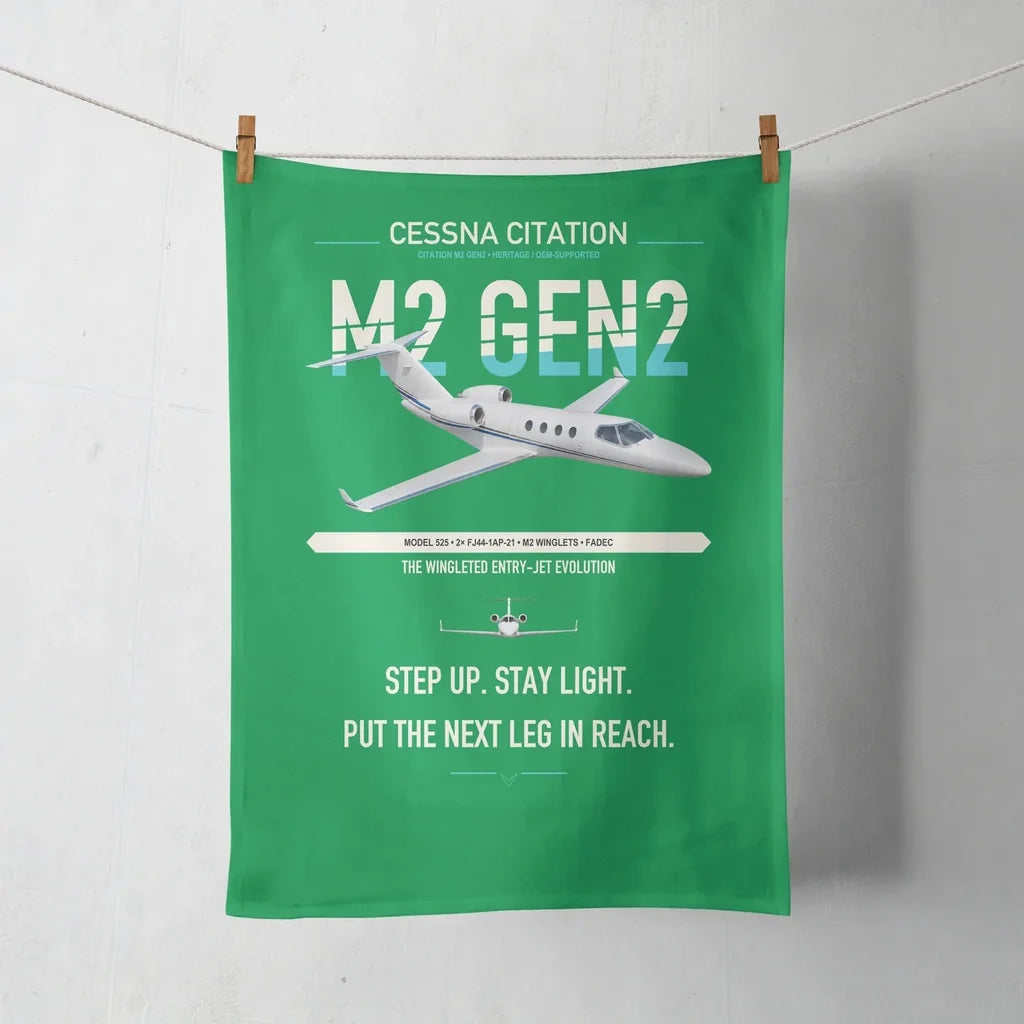 Cessna Citation M2 Gen2 design on green towel