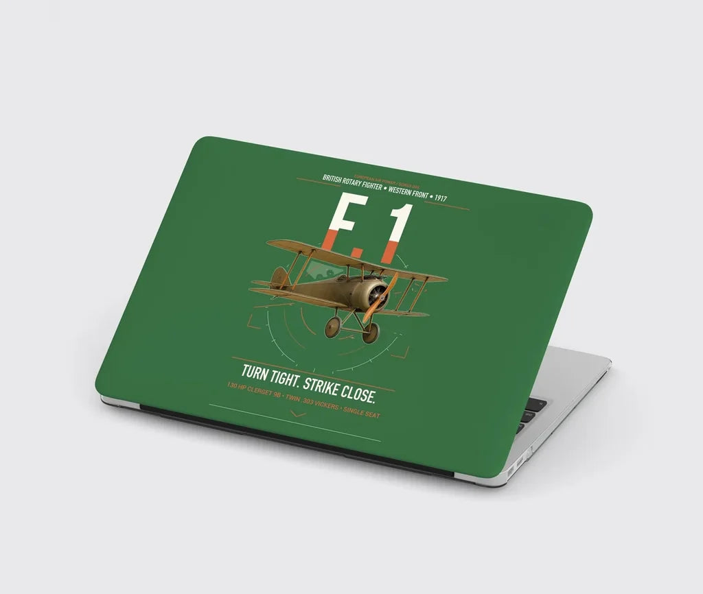 Sopwith Camel F.1 design on green MacBook case