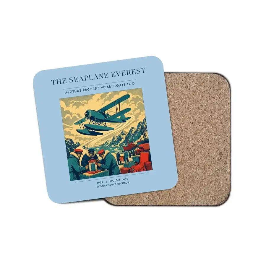 The Seaplane Everest - Designed Coasters design on light blue 1-piece