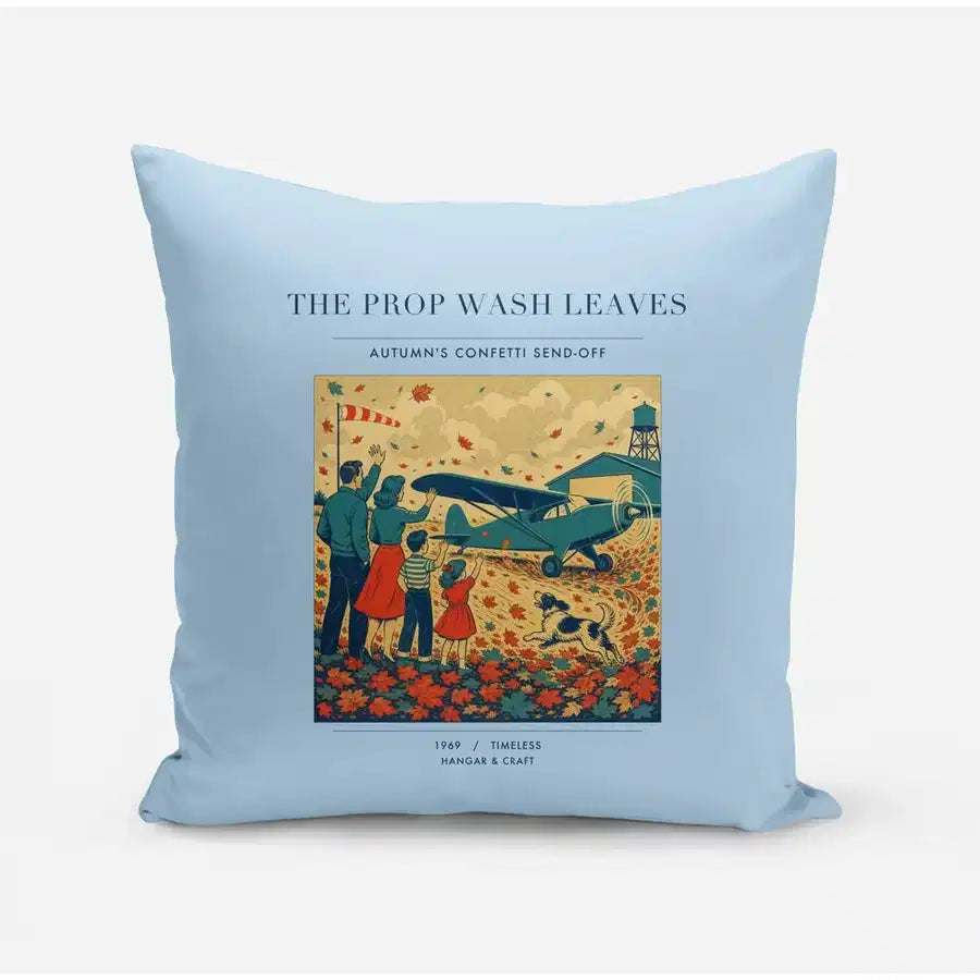 VINTAGE G4450 - The Prop Wash Leaves - Designed Pillows design on lightblue