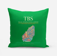 Thumbnail for Tbilisi International Airport (TBS) design on green pillow