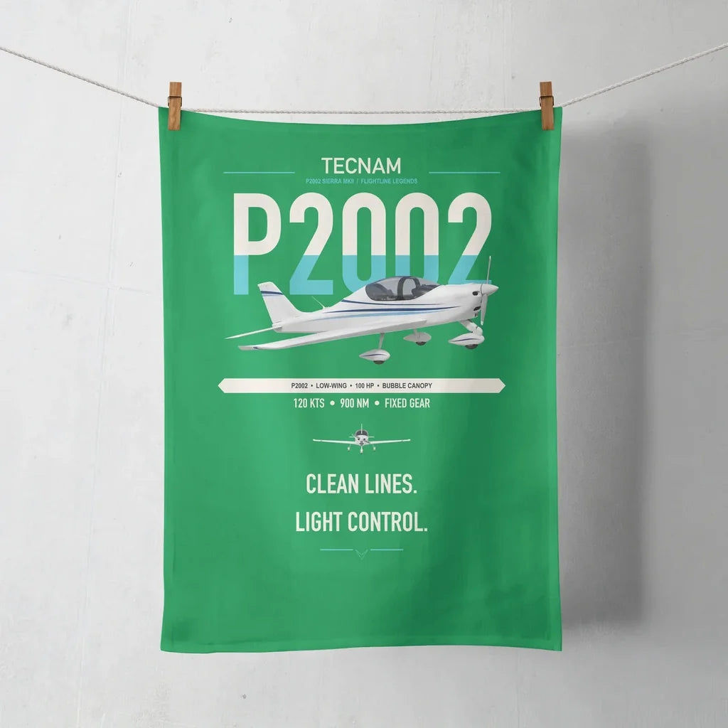 Tecnam P2002 Sierra MkII design on green towel