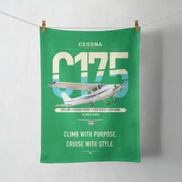 Thumbnail for Cessna 175 Skylark design on green towel