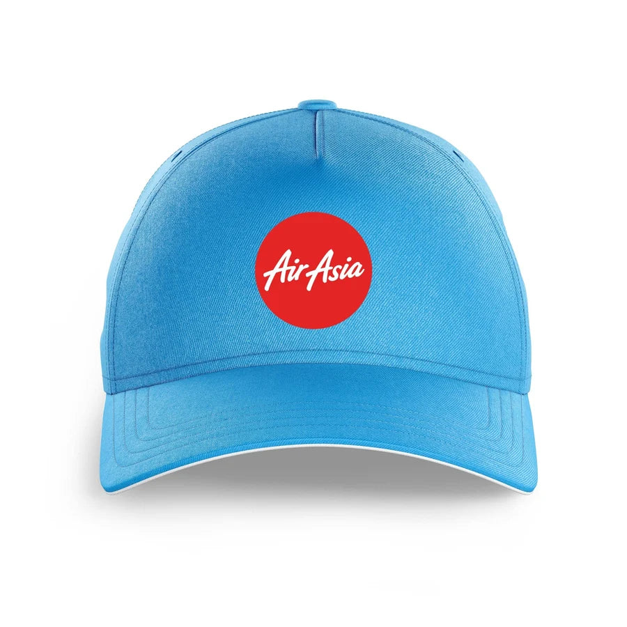 AirAsia logo printed on light blue cap