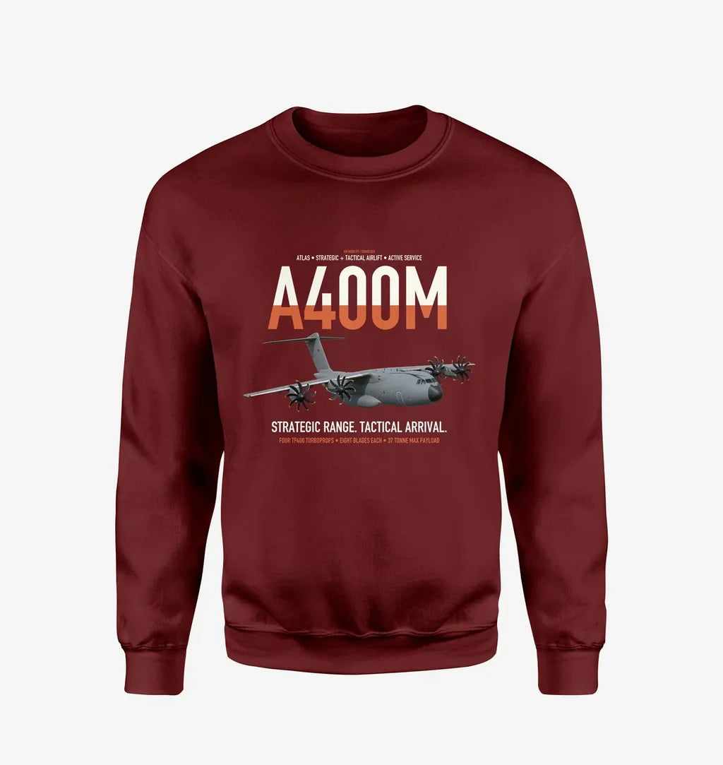 Airbus A400M Atlas design on wine red sweatshirt