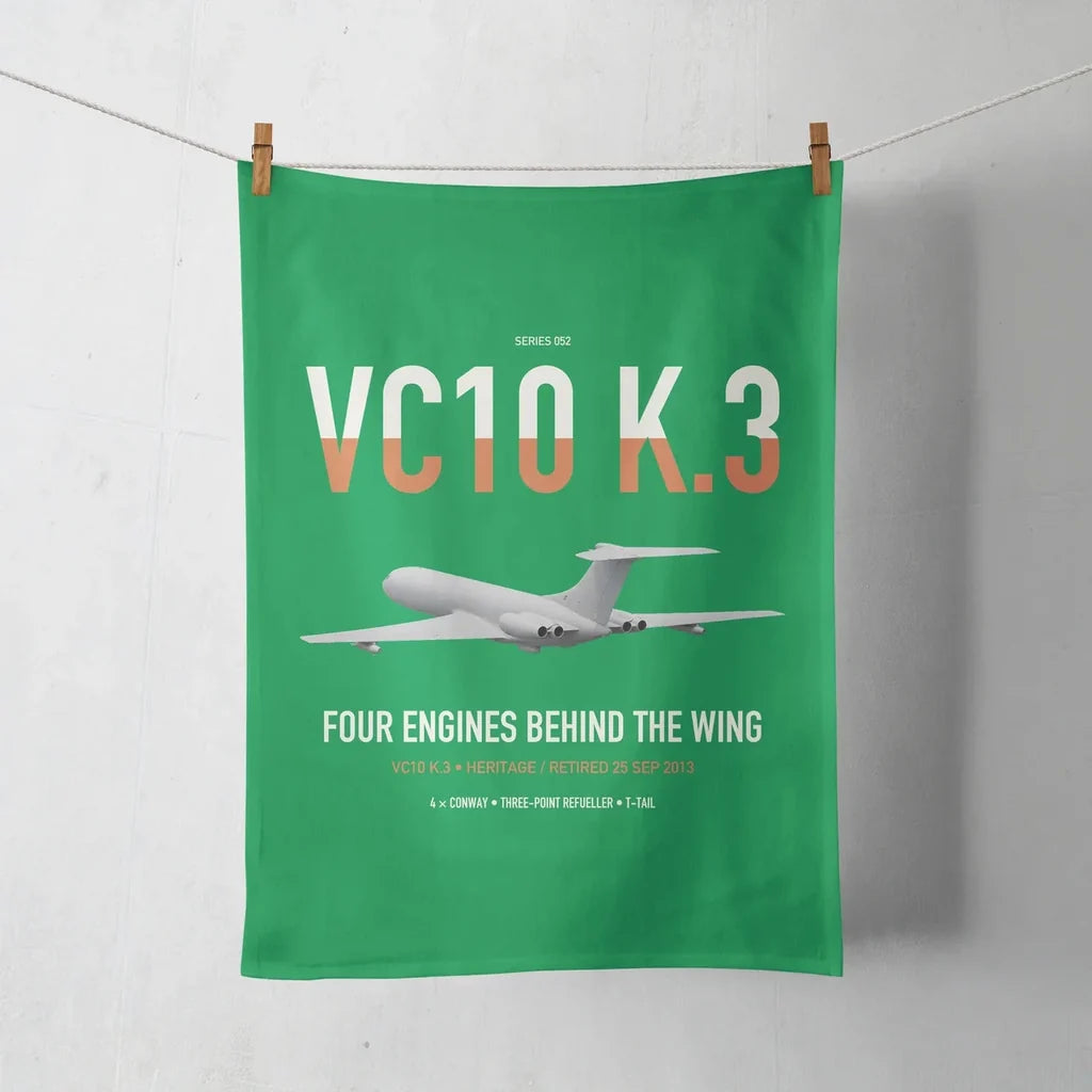 Vickers VC10 K.3 design on green towel