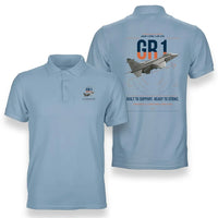 Thumbnail for SEPECAT Jaguar GR1 design on light blue double-side polo t-shirt, double-side print